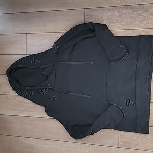 Chelsea DeBoer by Lily and Lottie distressed black hoodie size small